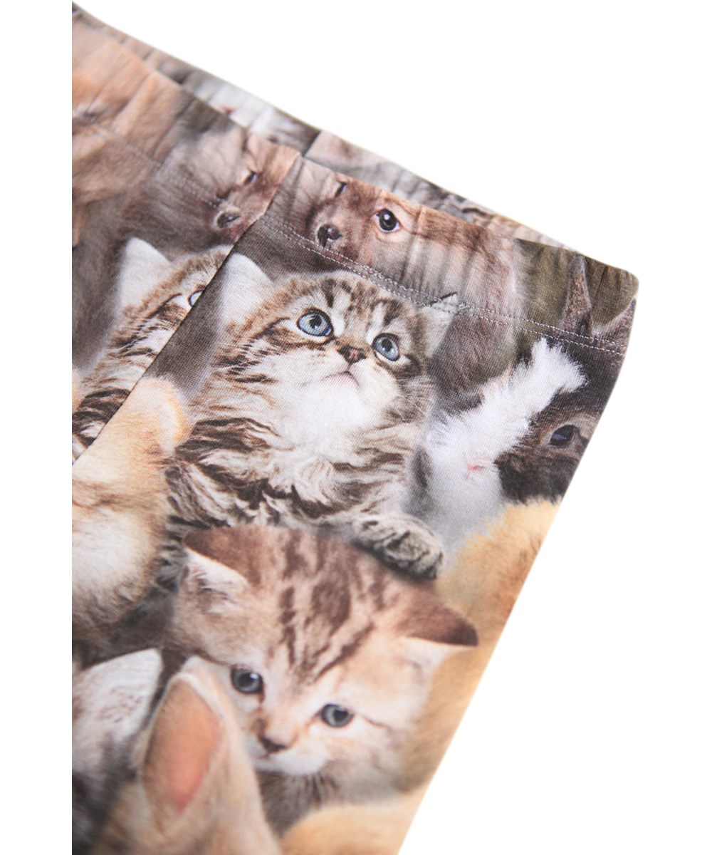 Stefanie - Fuzzy Fluffy - Leggings for the littel ones made of organic cotton with an animal print.