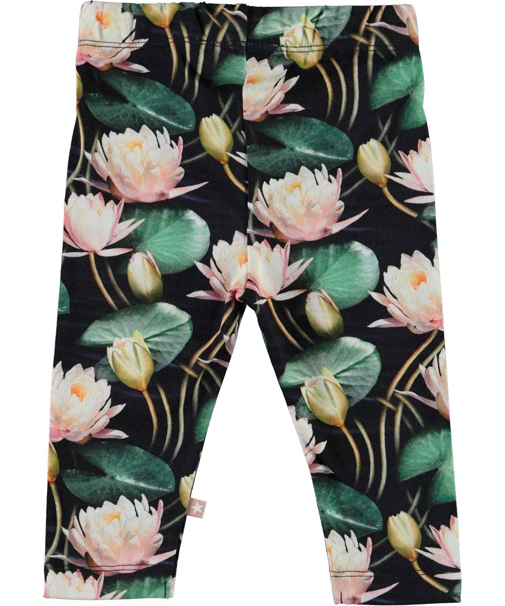 Stefanie - Water Lilies - Organic leggings with water lily print