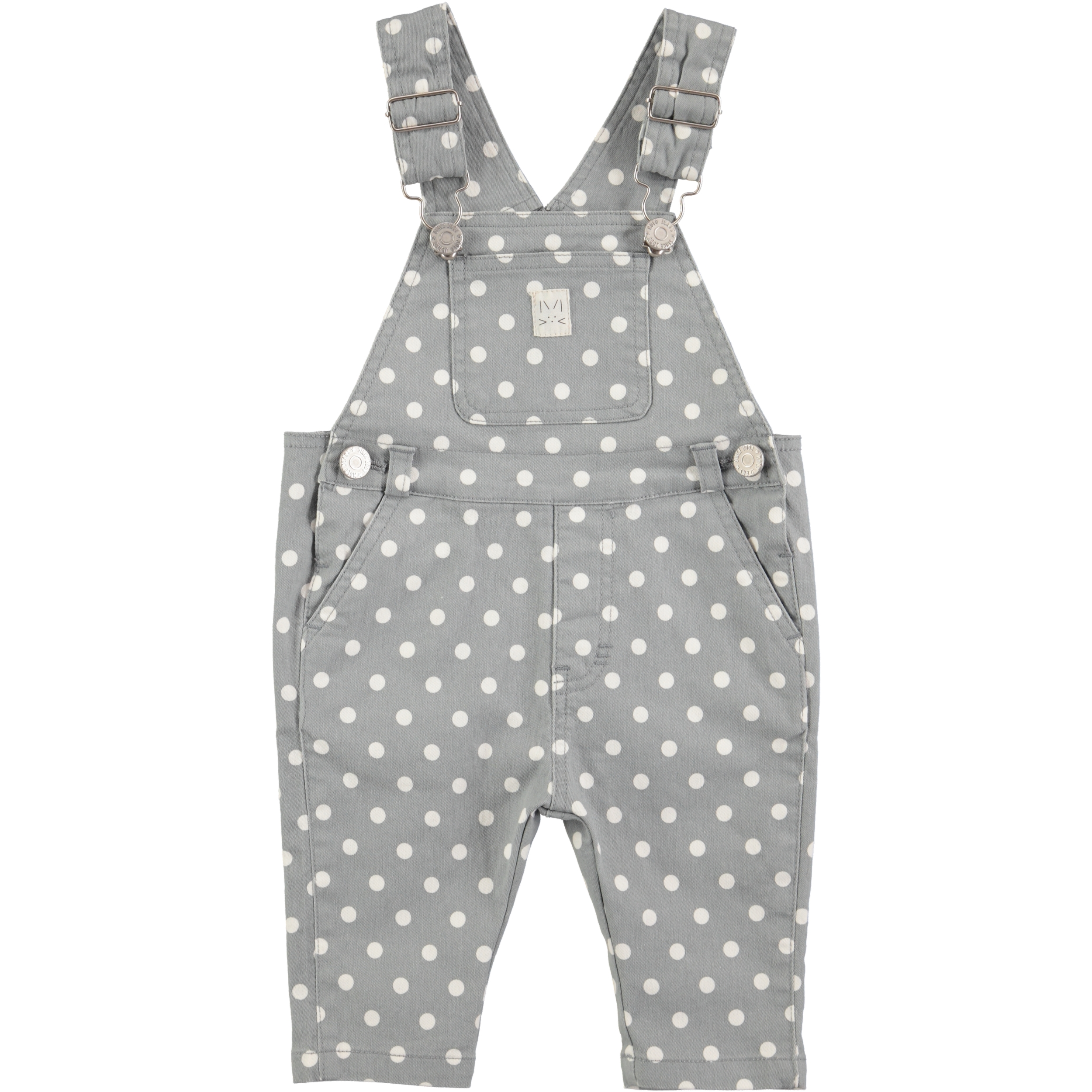 black and white polka dot dungarees