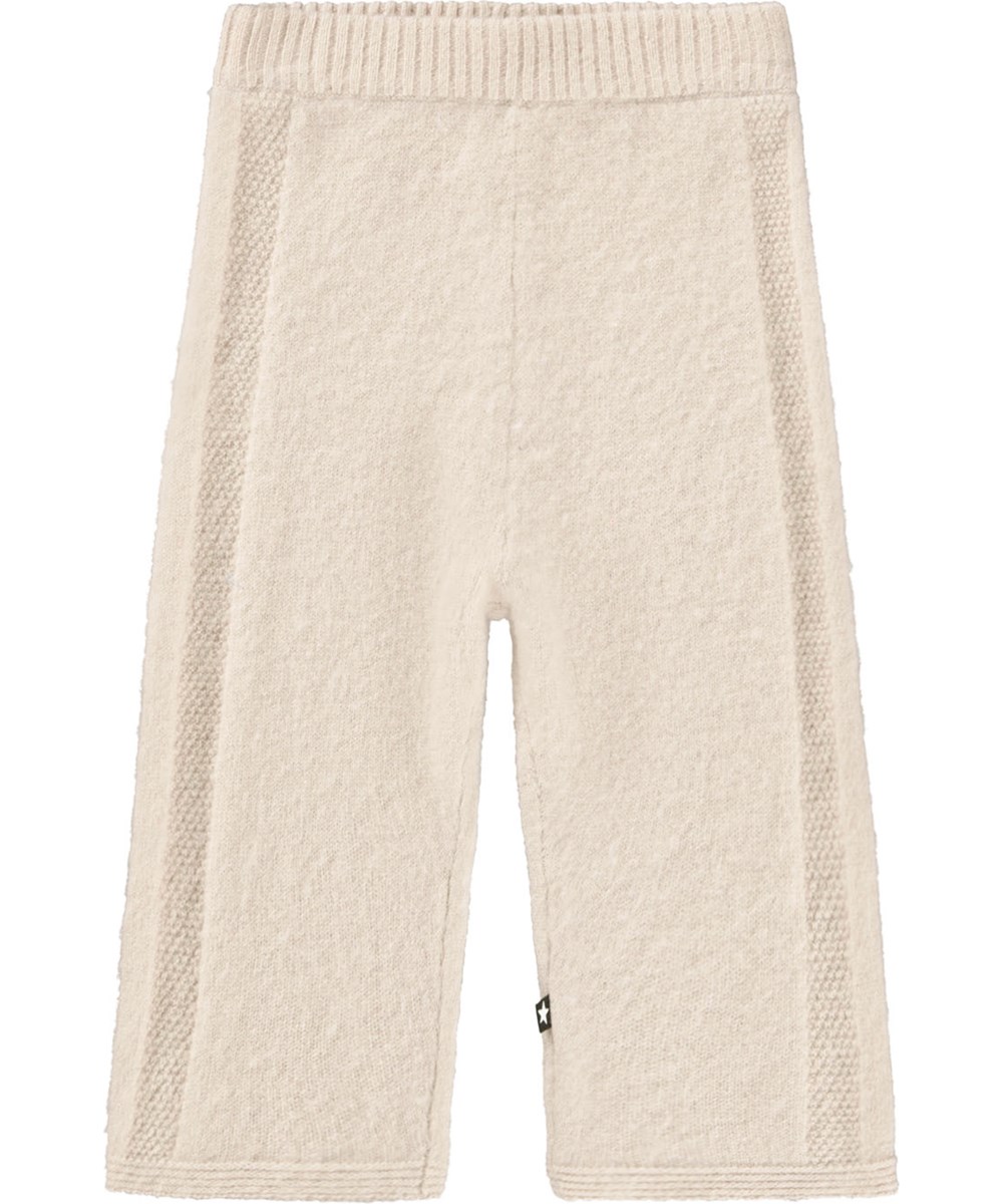 Shea - Oatmeal Melange - Beige pants for the little ones made of wool.