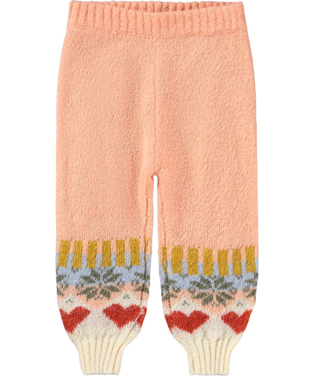 Signy - Nordic Bunny - Peach-colored pants for the llittle ones made of alpaca wool blend.