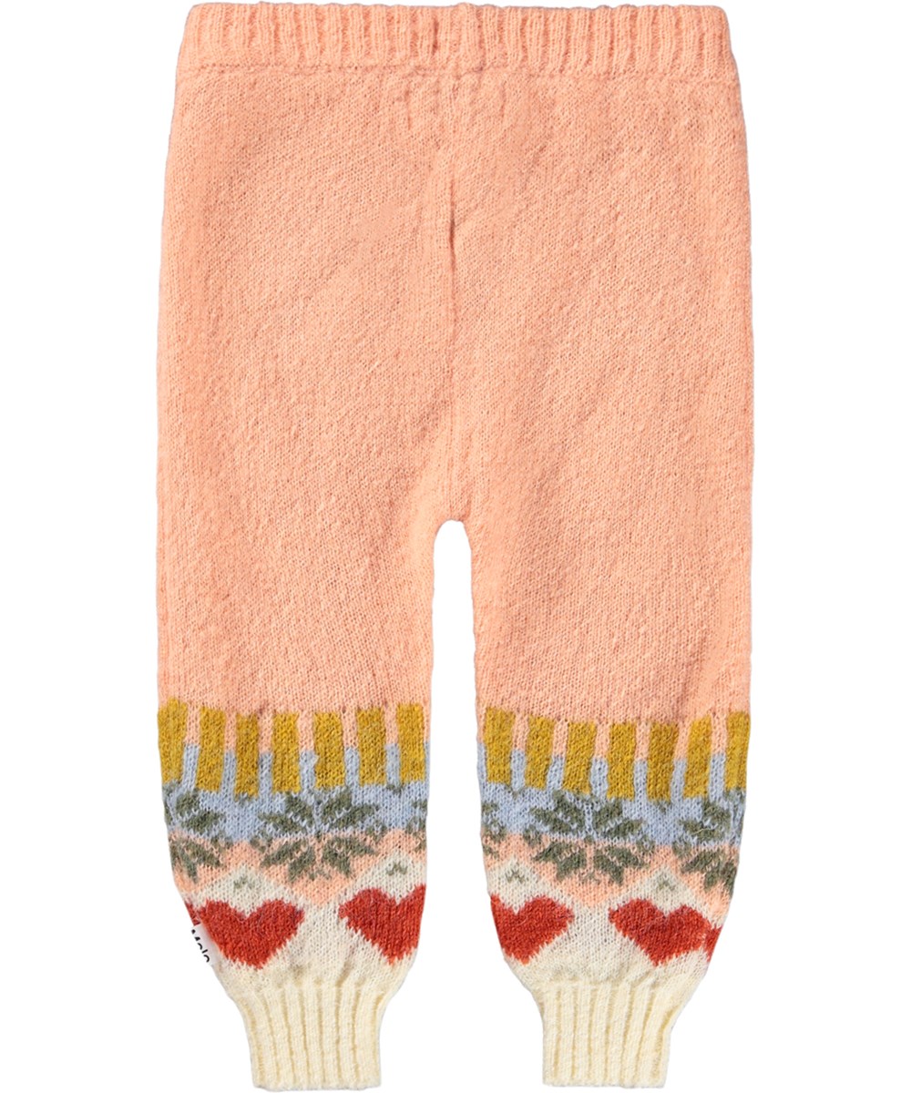 Signy - Nordic Bunny - Peach-colored pants for the llittle ones made of alpaca wool blend.