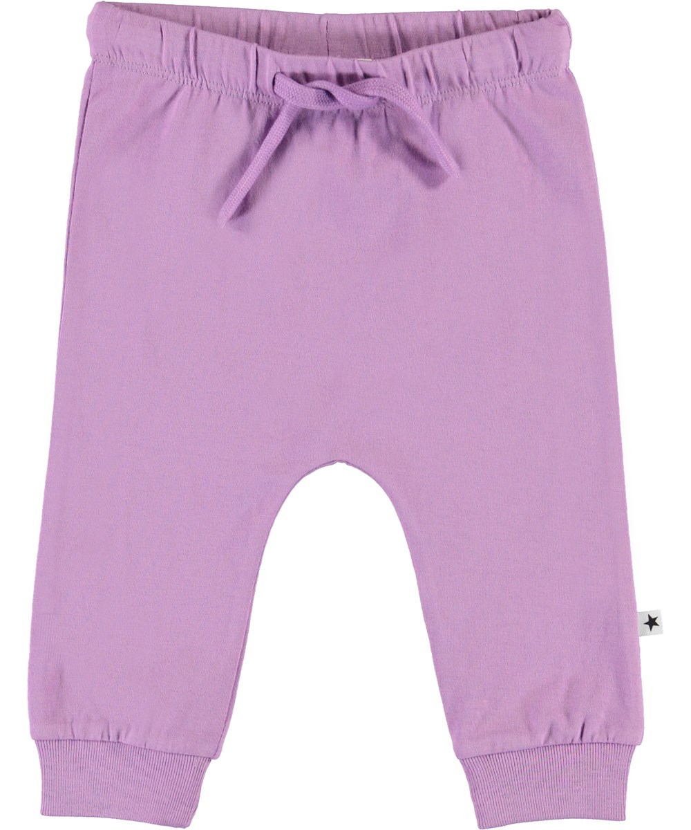 Sille - Manga Purple - Purple organic baby trousers