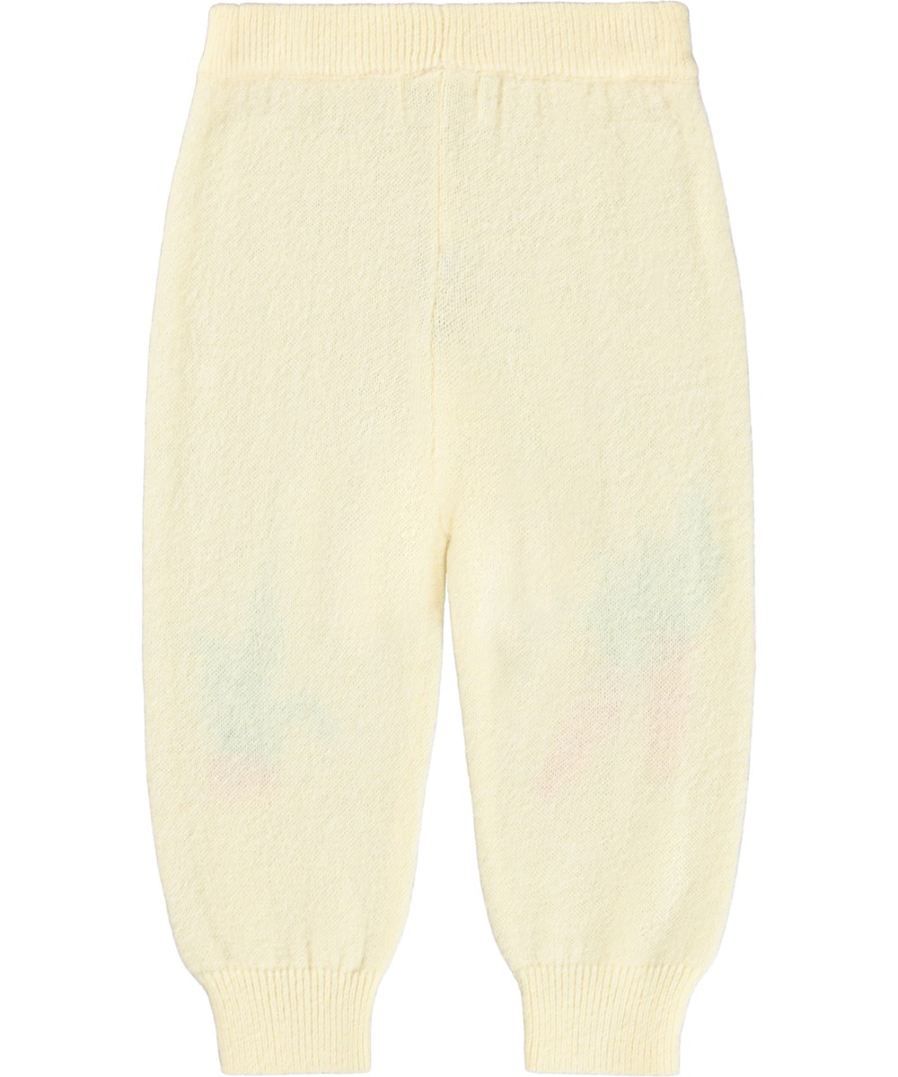 Sol - Snack Time - Light yellow pants for the little ones. The pants have woven carrots on the knees.