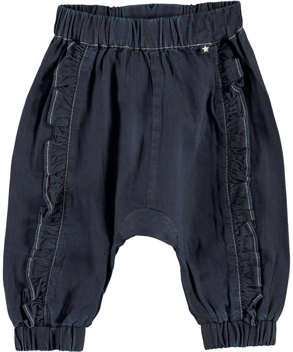 Sophia - Dark Indigo - Dark blue denim baby trousers