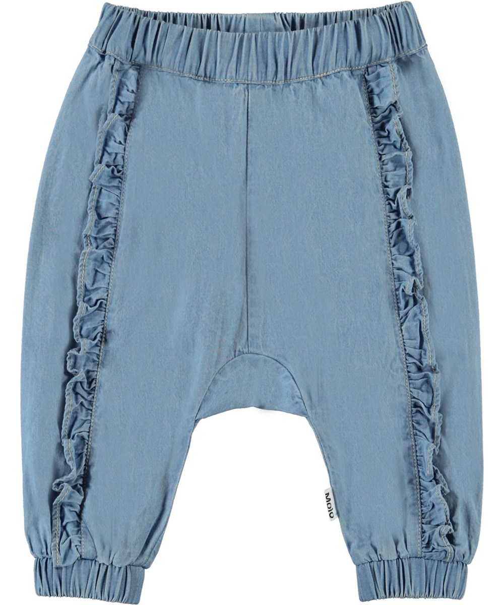 Sophia - Summer Wash Indigo - Light blue denim baby trousers