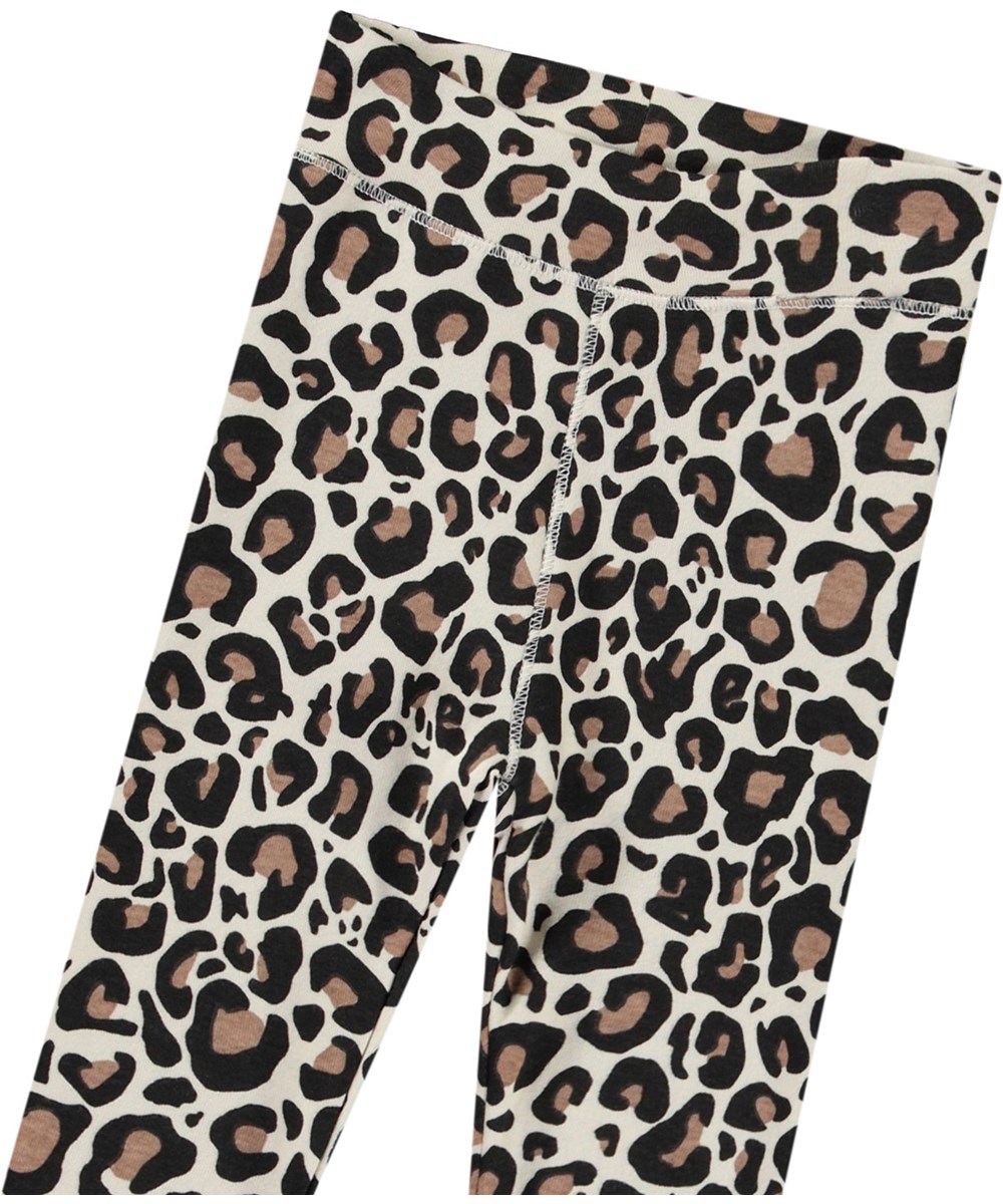 Sting - Jaguar Sand - Leggings with jaguar print in organic cotton for baby.