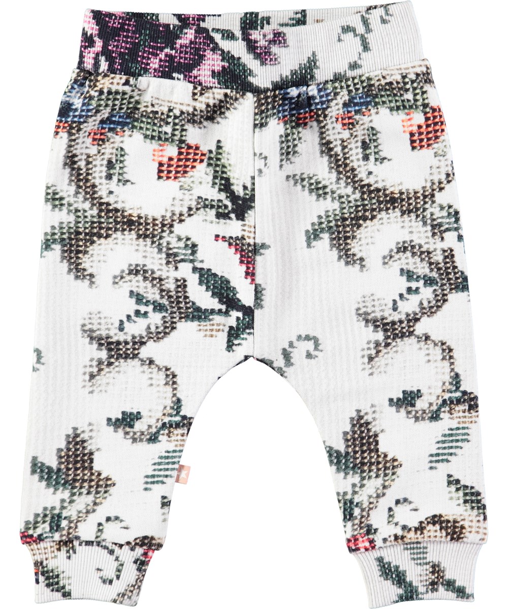 Susanne - Cross Stitch - Baby sweatpants with digital, colourful cross stitch print