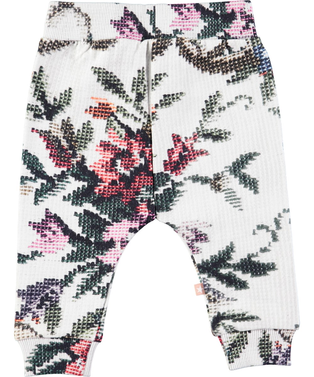 Susanne - Cross Stitch - Baby sweatpants with digital, colourful cross stitch print