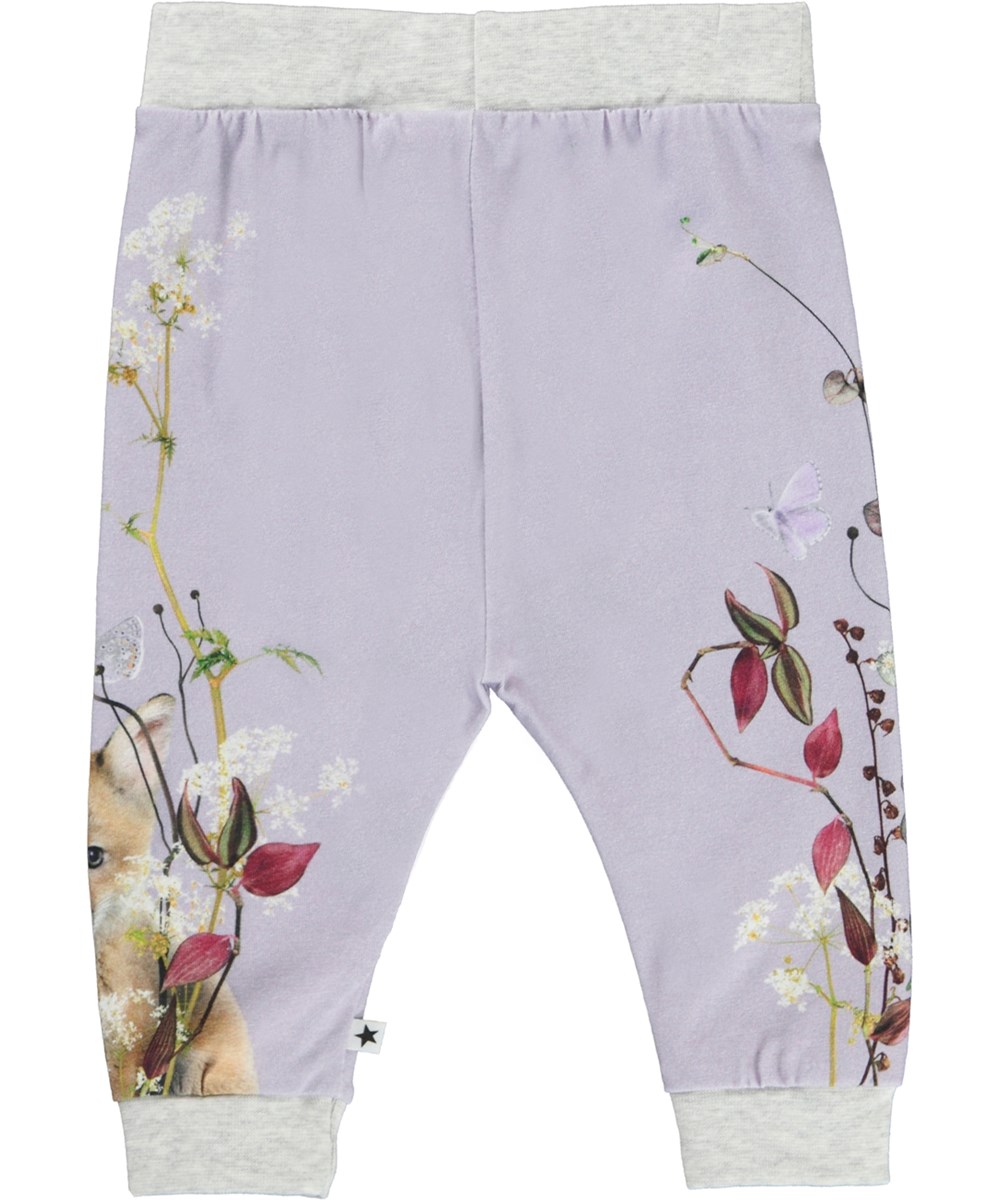 Susanne - Fox And Flora - Light purple organic baby trousers with fox