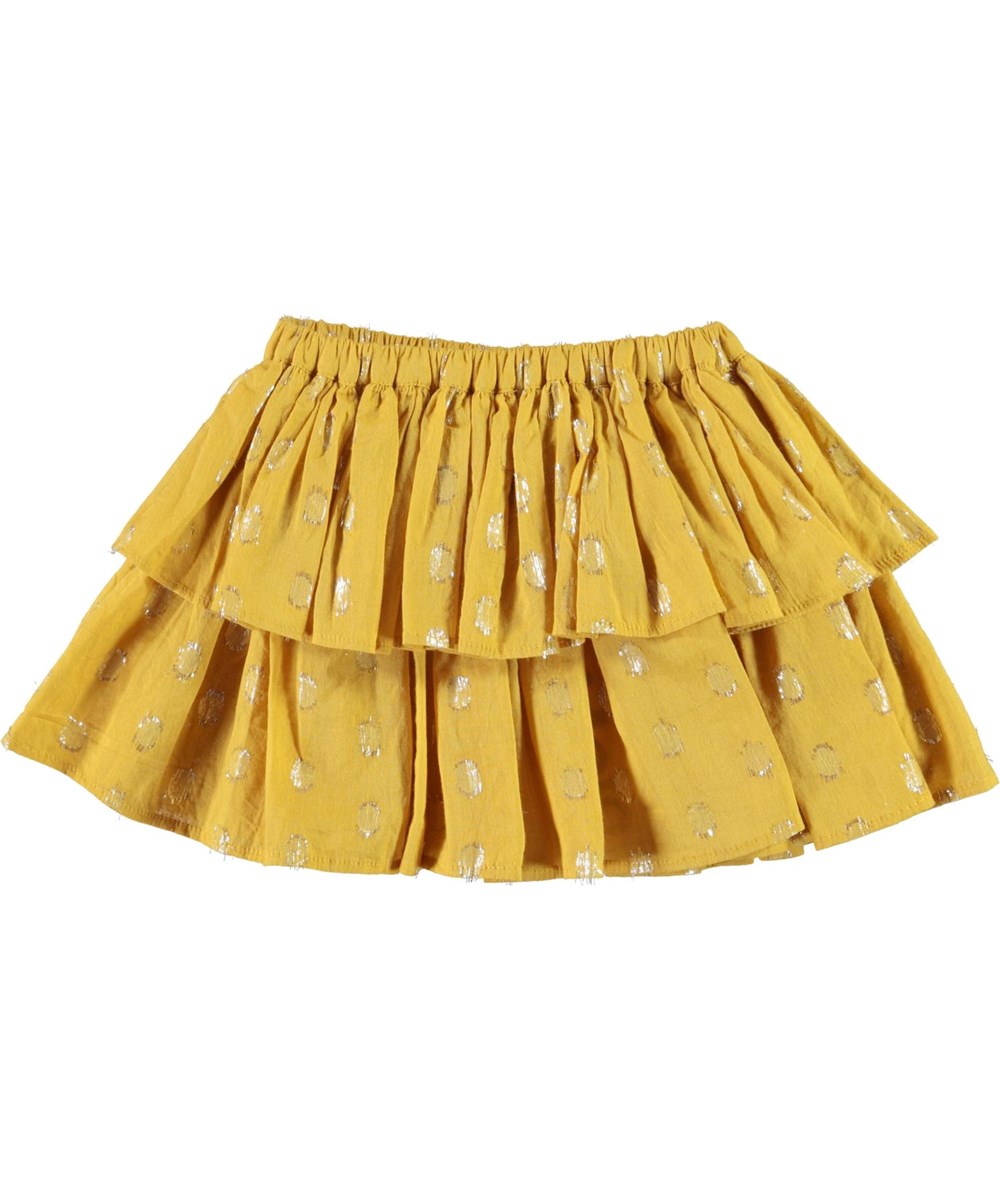 Bianca - Nugget Gold - Baby skirt in yellow with gold dots
