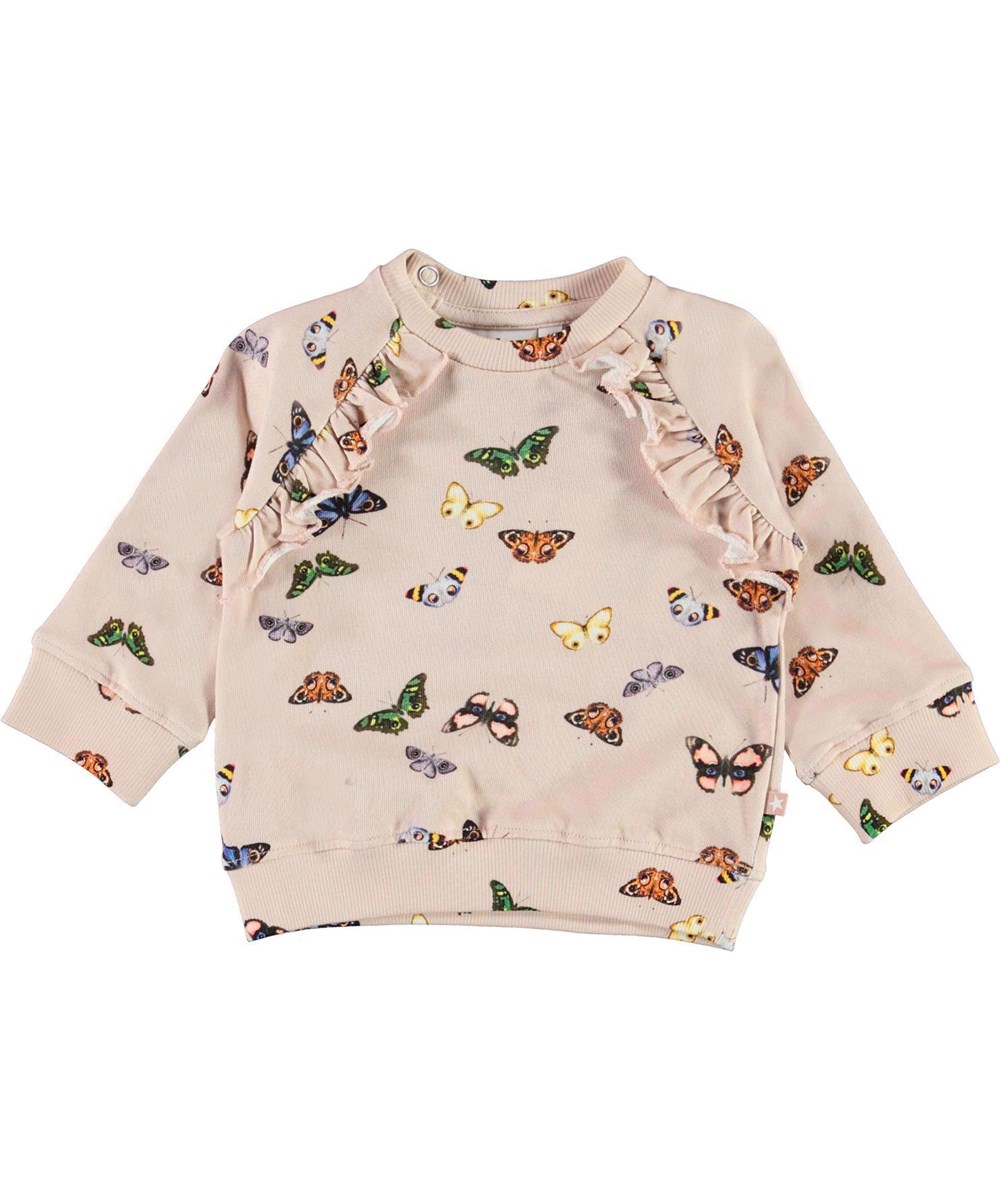Dima - I See You Mini - Rose organic sweatshirt butterflies