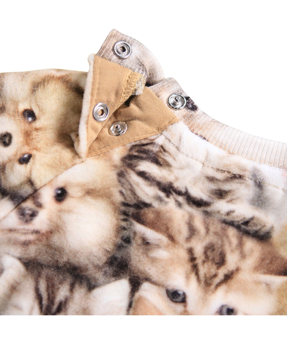 Disc - Fuzzy Fluffy - Soft sweatshirt for the little ones made of velour with a print of animals.