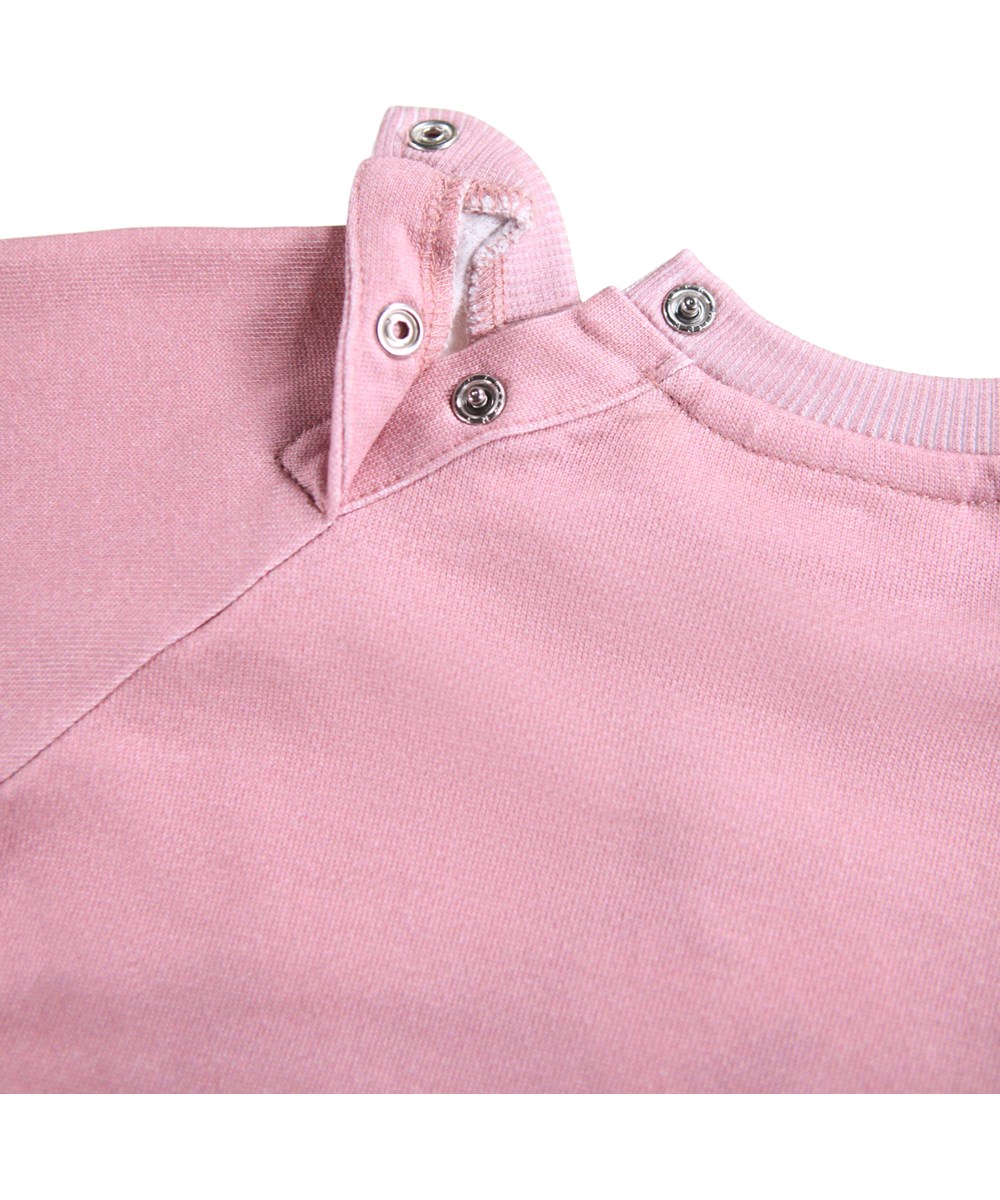 Disc - Ribbon Play - Organic dark pink baby sweatshirt with a print animals with bows on.