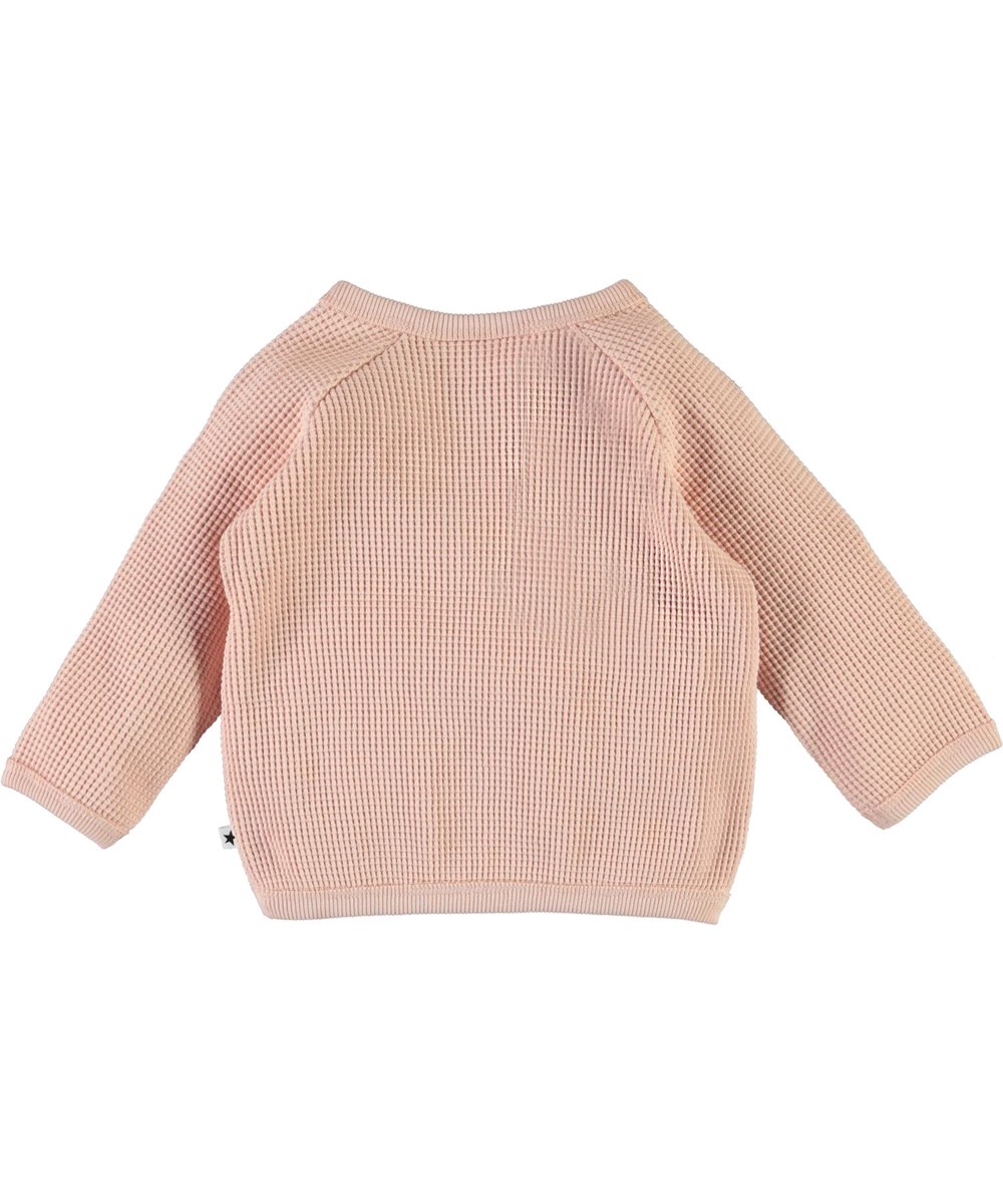 Dolly - Petal Blush - Rose, organic waffle knit baby sweatshirt 