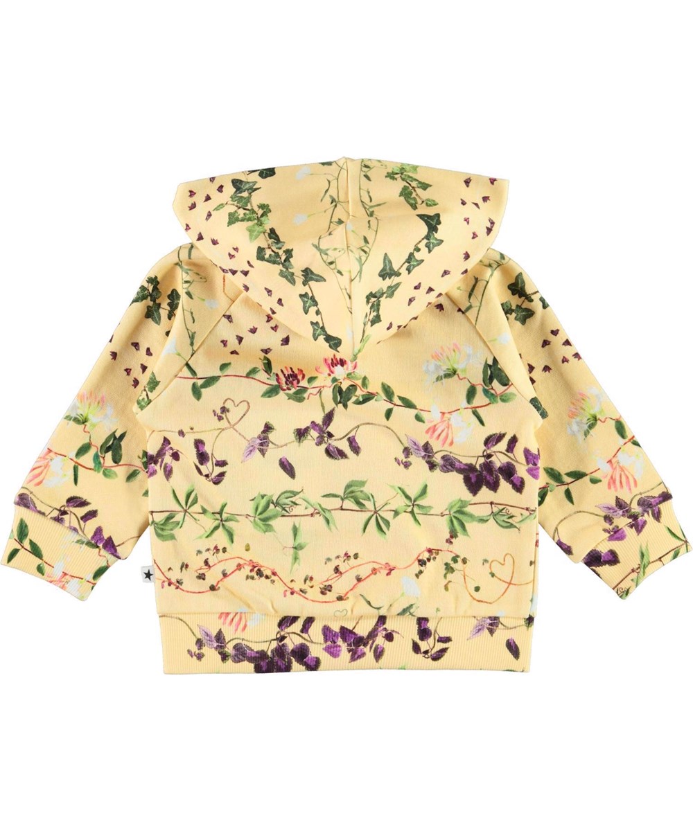 Dorothy - Petal And Stem - Light yellow organic hoodie climbing plants