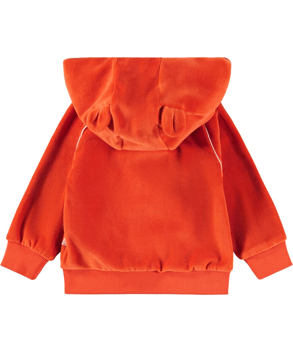 Dorothy - Rising Sun - Red hoodie for the little ones made of soft velour.