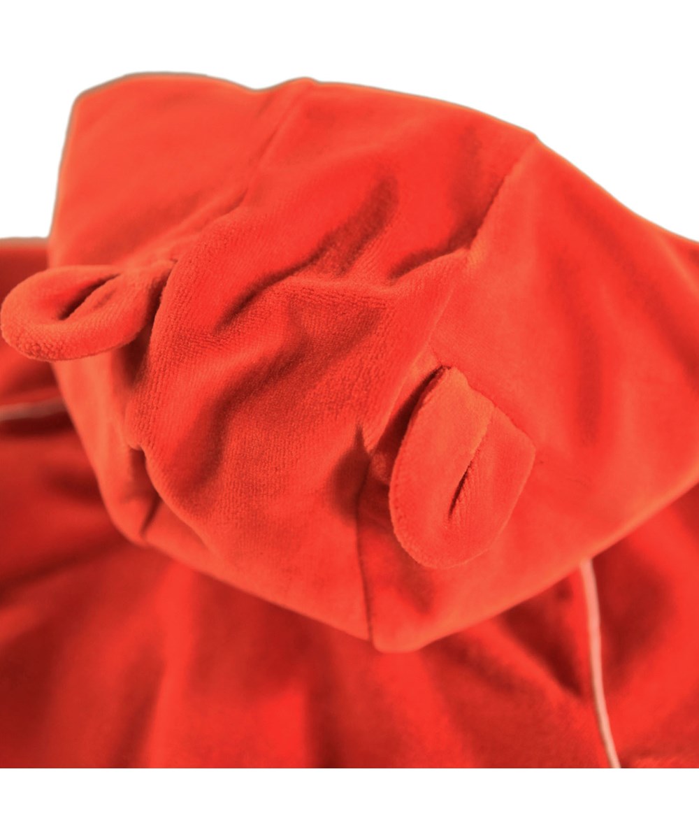 Dorothy - Rising Sun - Red hoodie for the little ones made of soft velour.