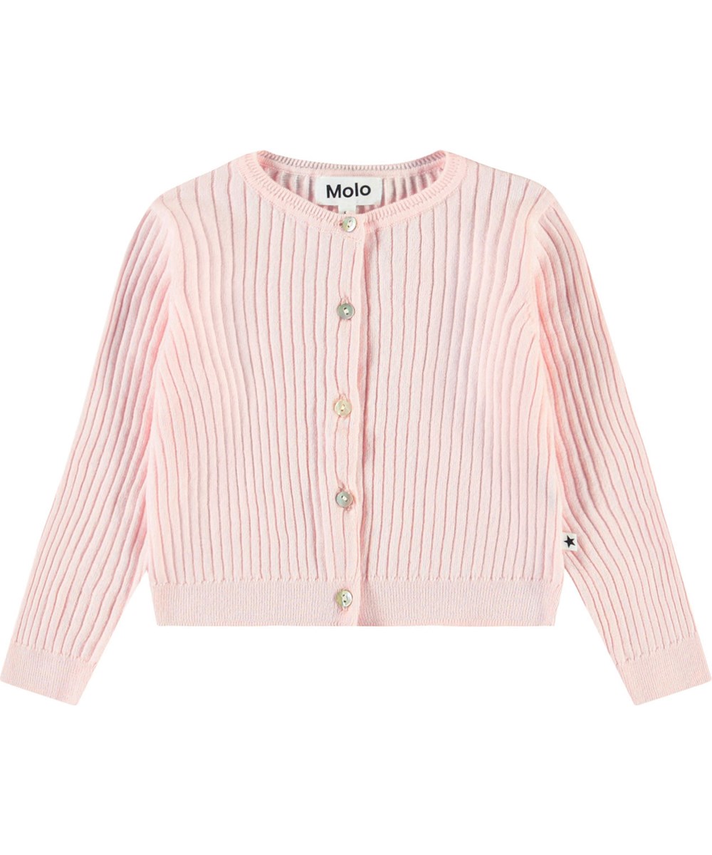 Gabby - Charlotte Pink - Pink organic knit baby cardigan