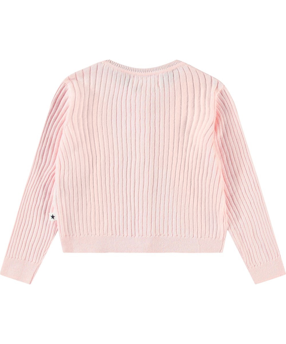 Gabby - Charlotte Pink - Pink organic knit baby cardigan