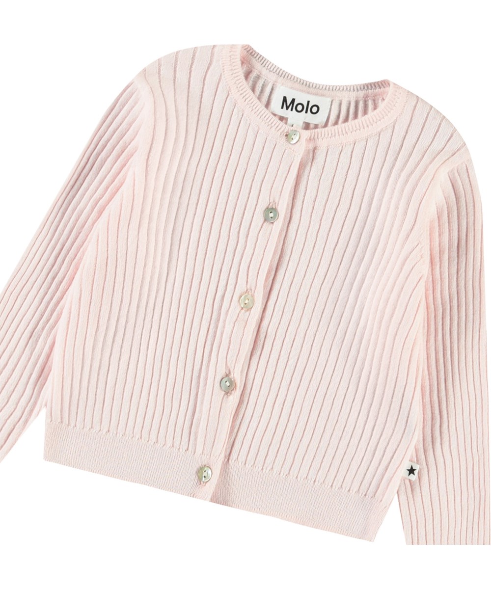 Gabby - Charlotte Pink - Pink organic knit baby cardigan