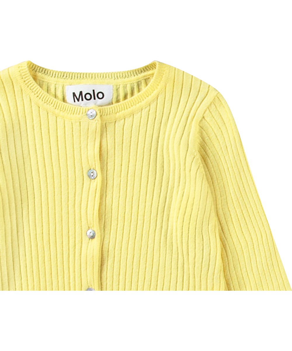 Gabby - Sunbright - Yellow organic knit baby cardigan