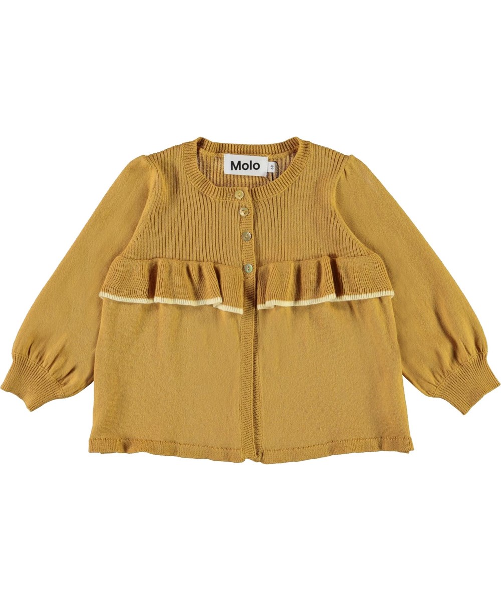 Gerda - Honey - Honey coloured baby knit cardigan
