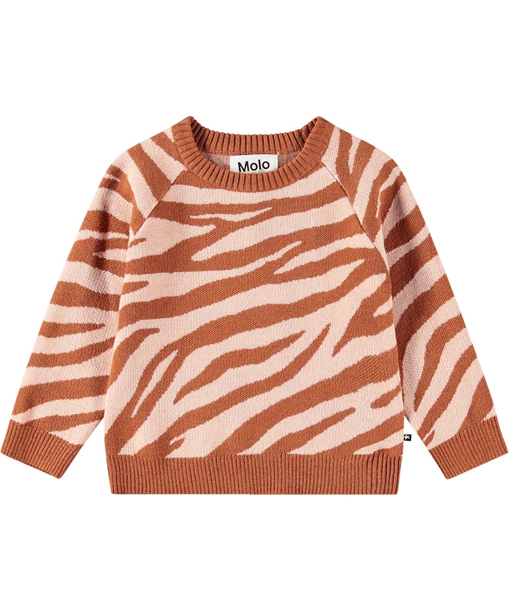 Gilby - Baby Zebra Knit - Zebra-striped jumper in a soft wool blend.