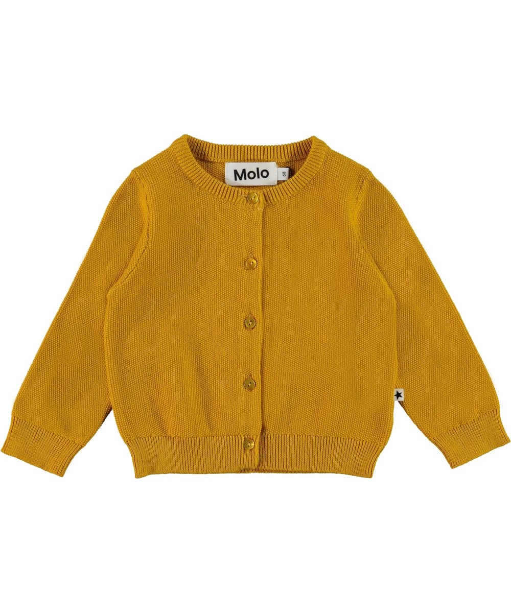 Ginny - Nugget Gold - Golden striped knit cardigan