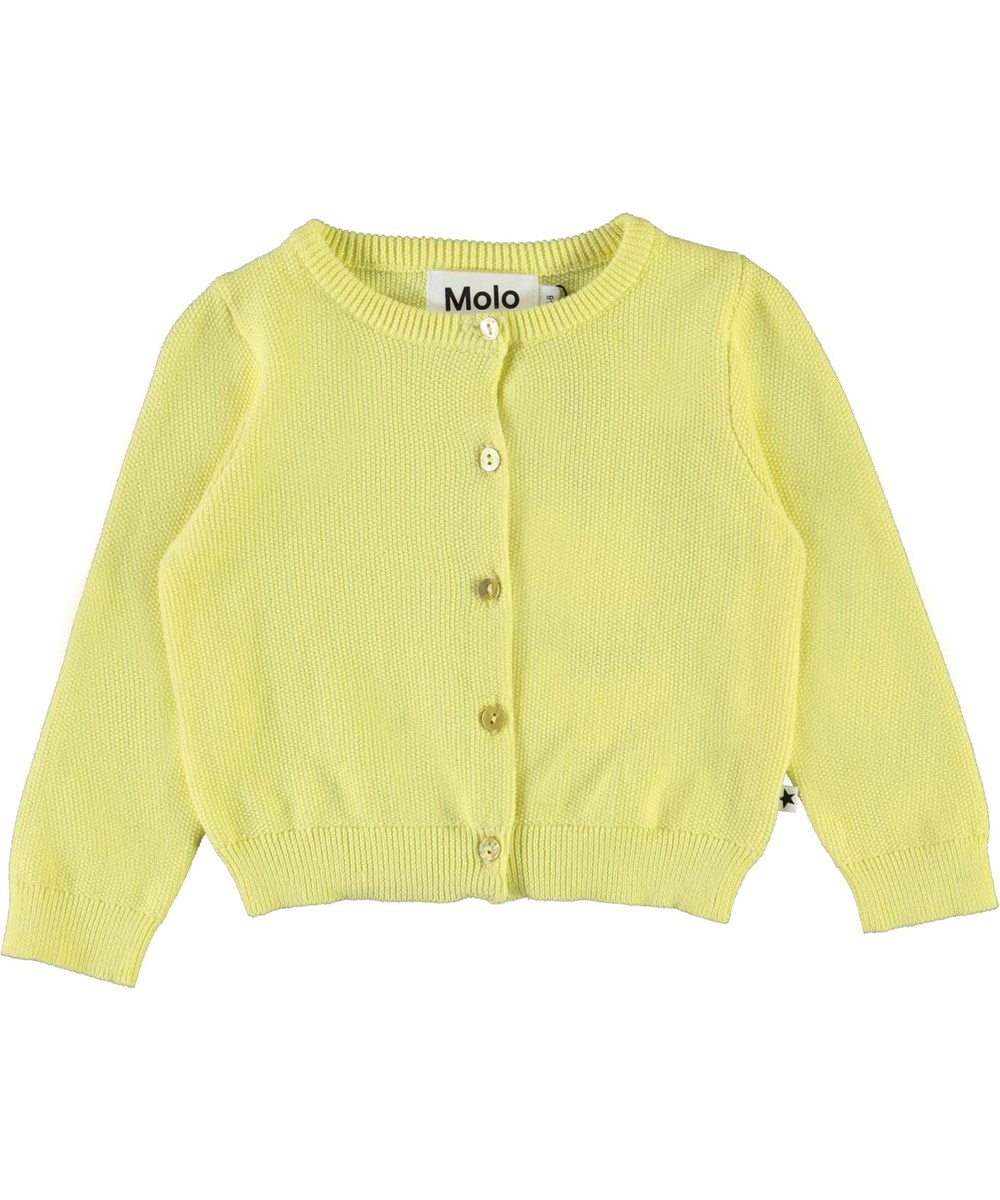 Ginny - Pale Lemon - Yellow knit baby cardigan
