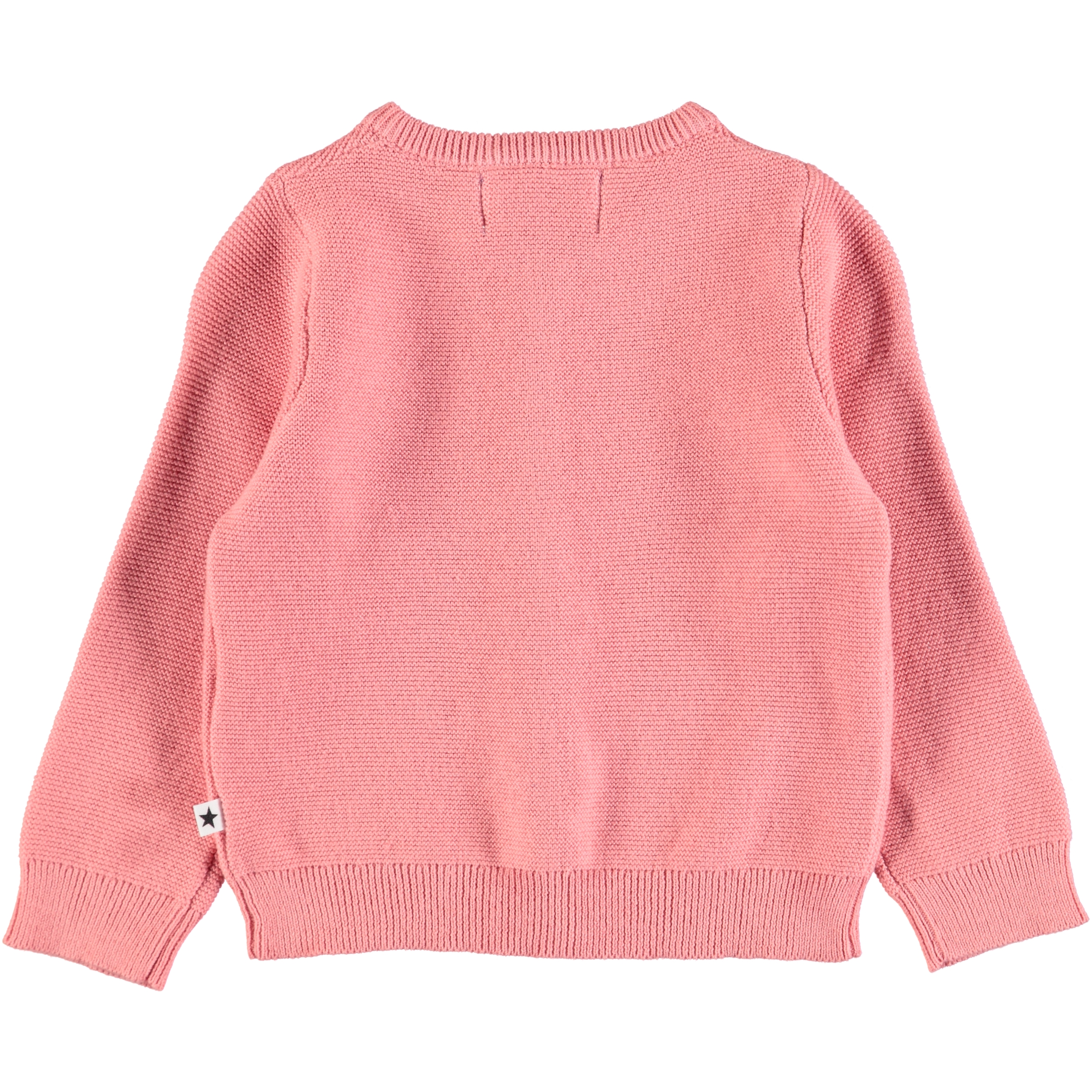 Ginny Tea Rose Long sleeve, tightly knit baby cardigan in dark rose