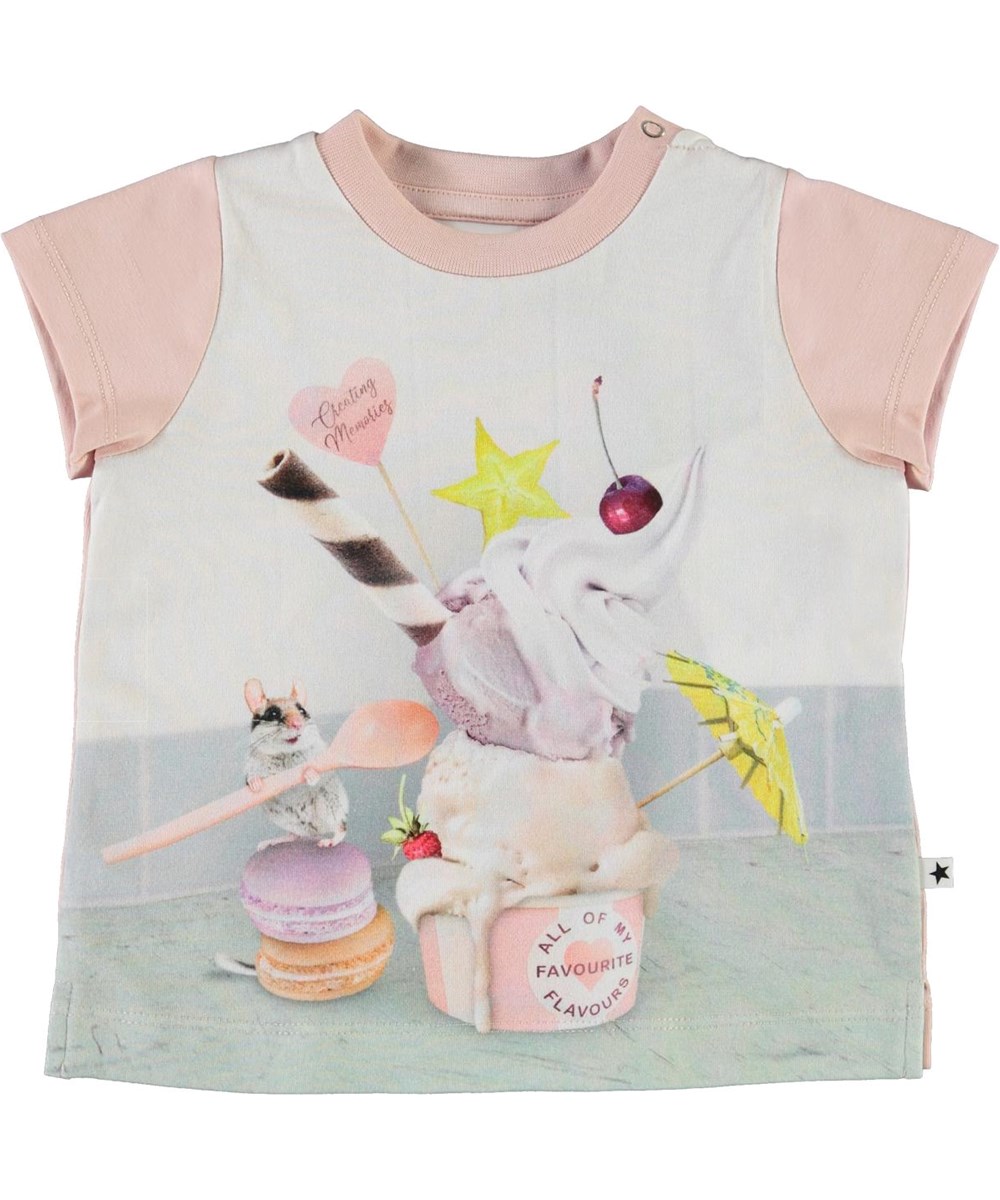 Elly - Little Treat - Organic baby t-shirt with ice cream