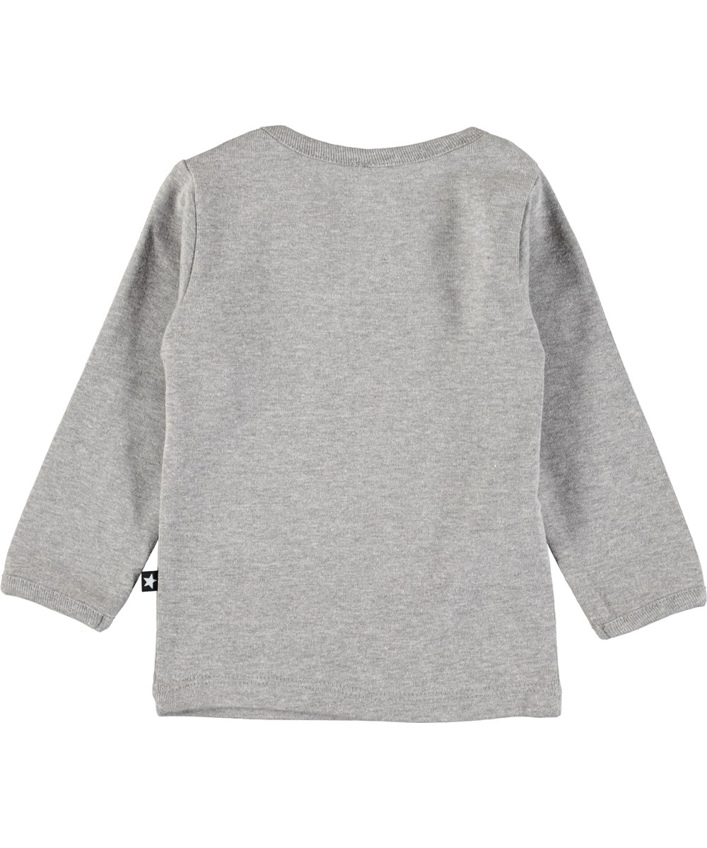 Elona - Grey Melange - Grey basic baby top 