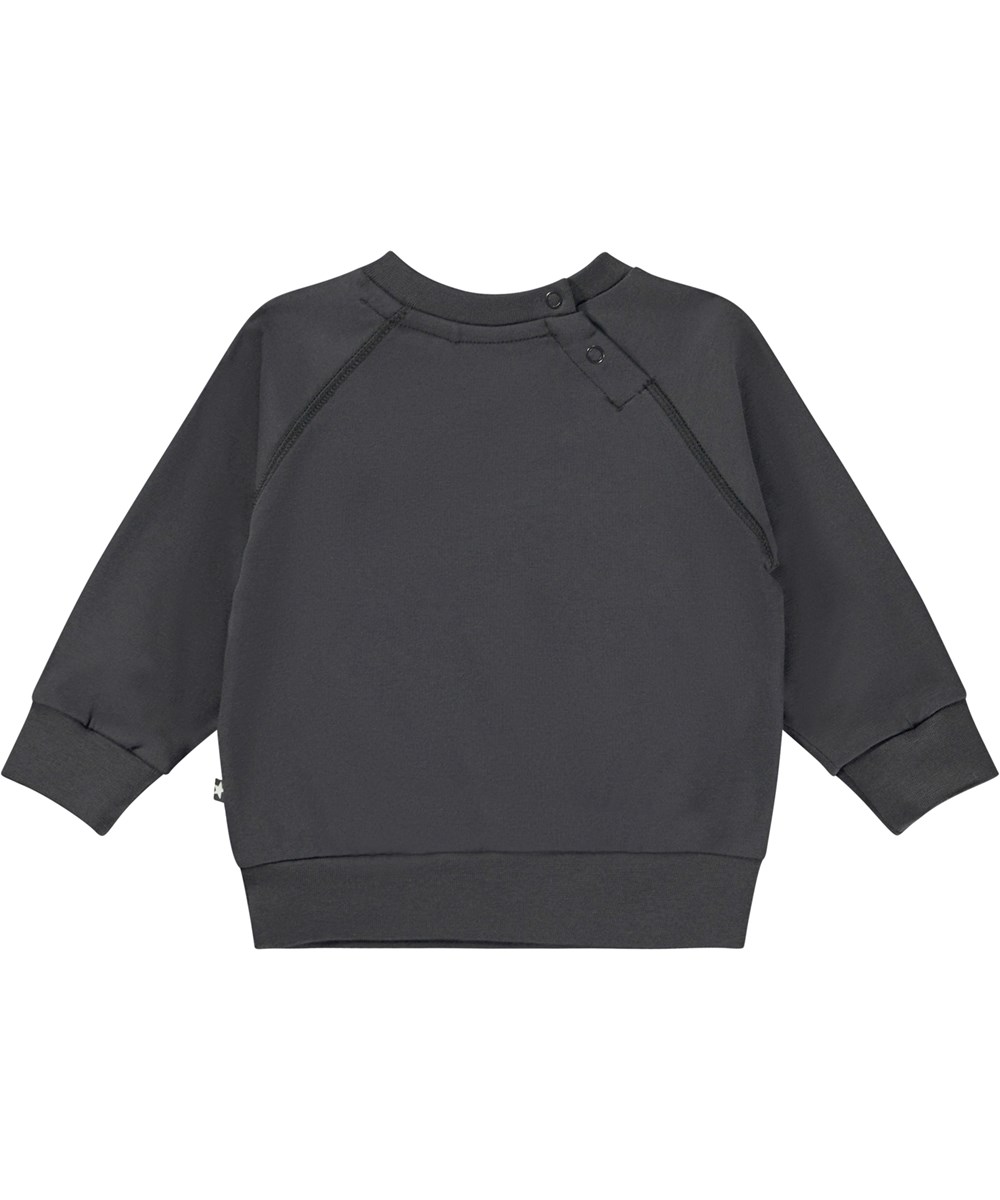 Elsa - Fungi Group - Grey organic baby top with mushroom and porcupine print