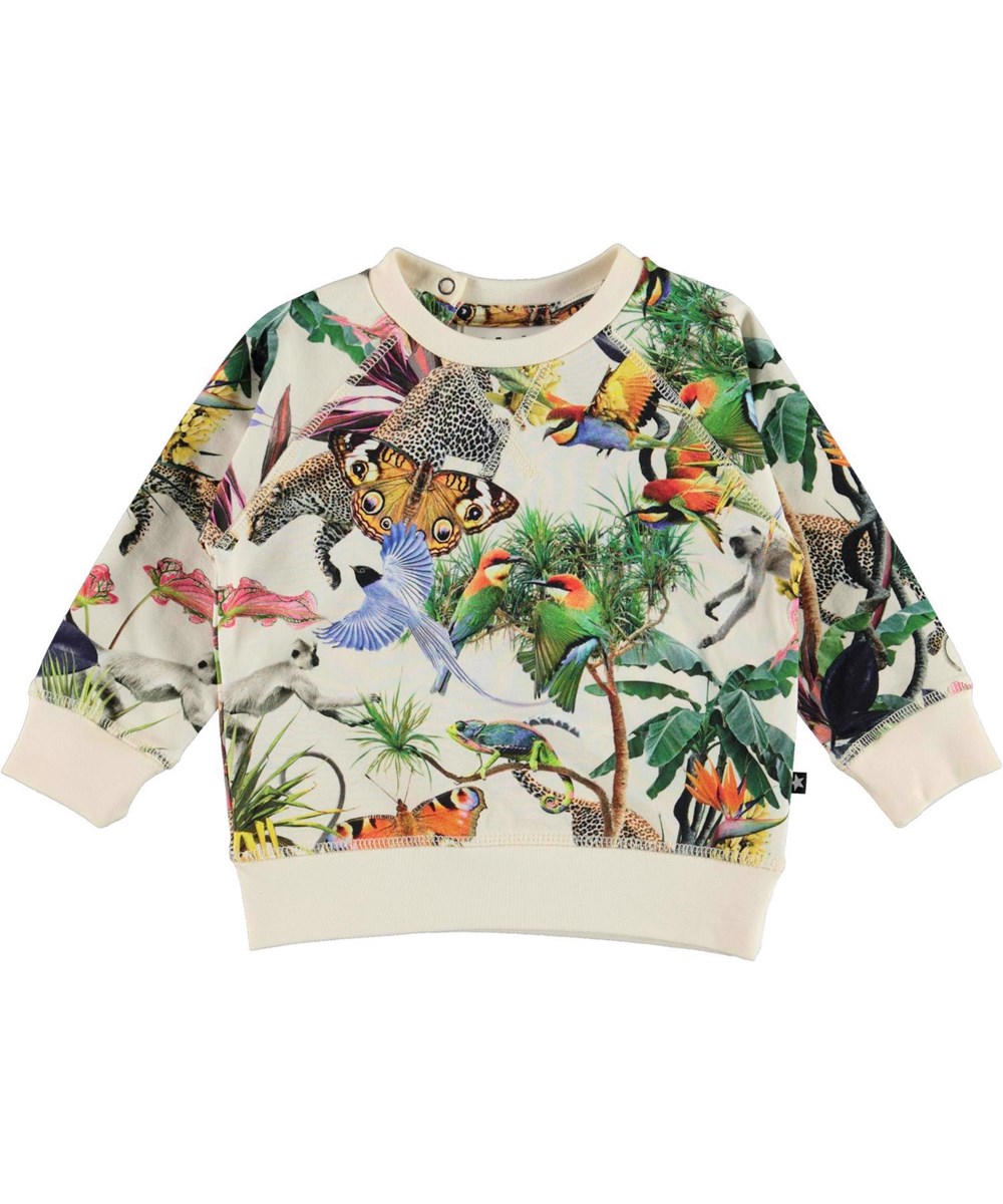 Elsa - Imaginary Jungle - Cream coloured organic top fantasy jungle