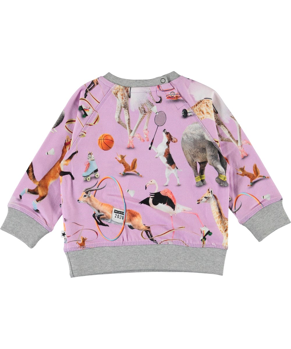 Elsa - Made For Motion - Purple organic baby top with animals