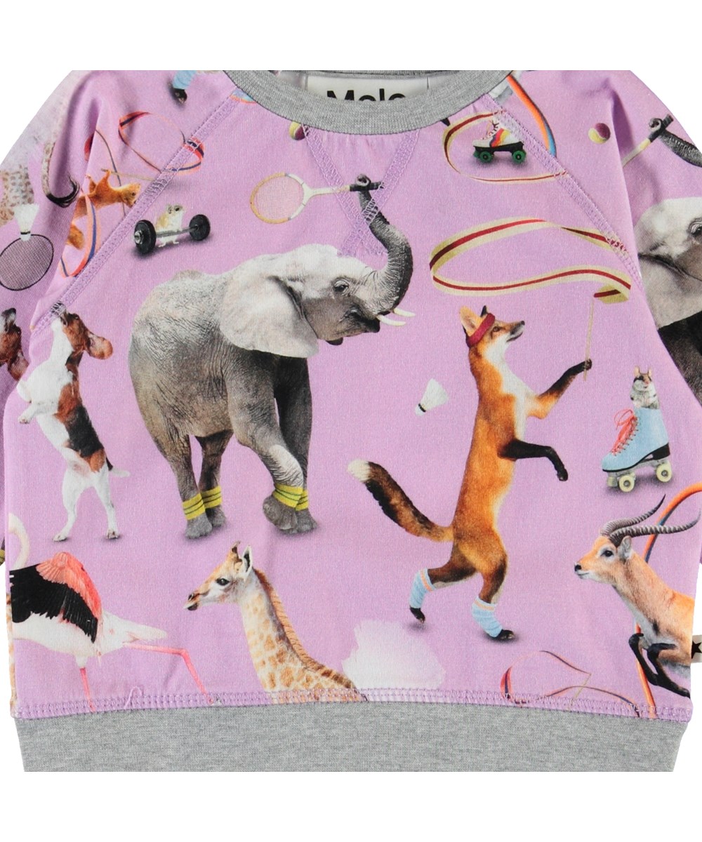Elsa - Made For Motion - Purple organic baby top with animals