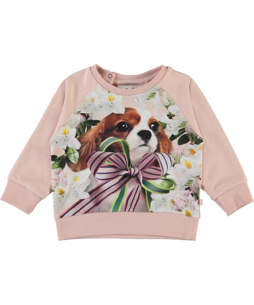 Elsa - Pretty Puppy_Baby - Organic baby top with dogs and flowers 