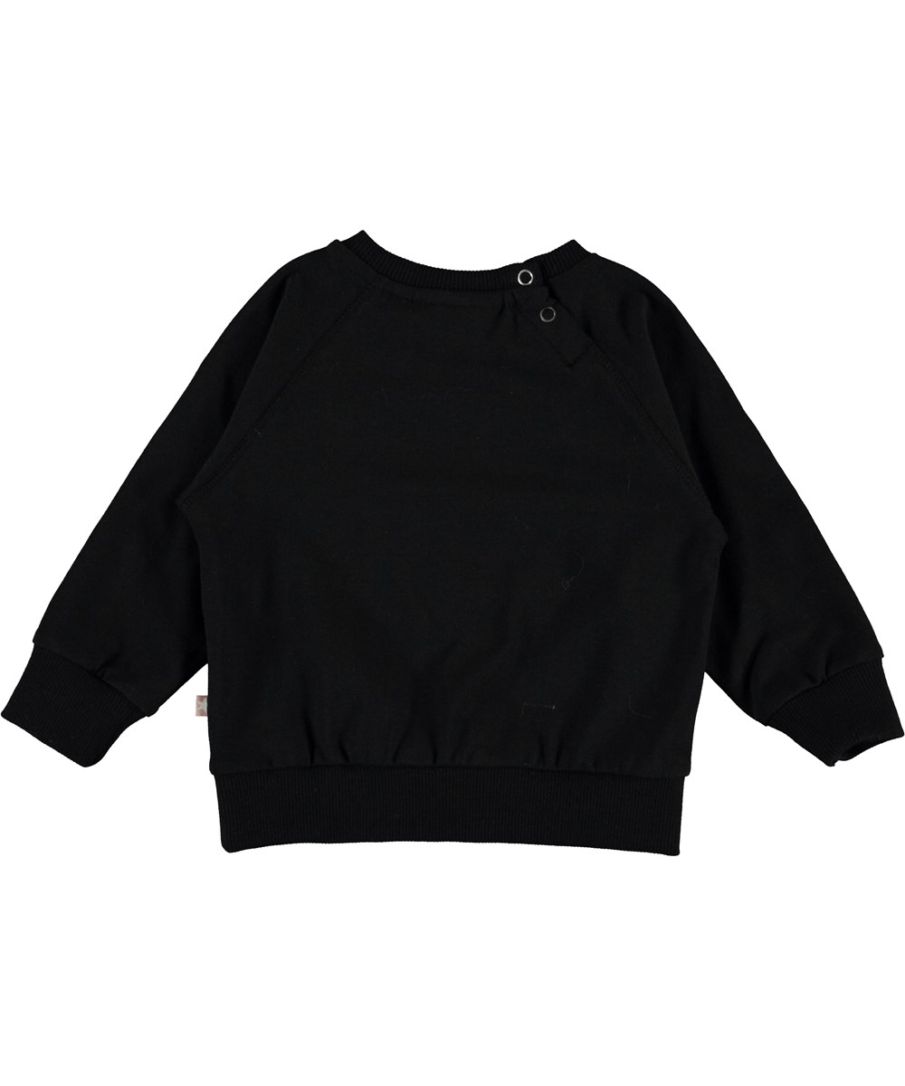 Elsa - White Bunnies - Black organic baby top with bunnies