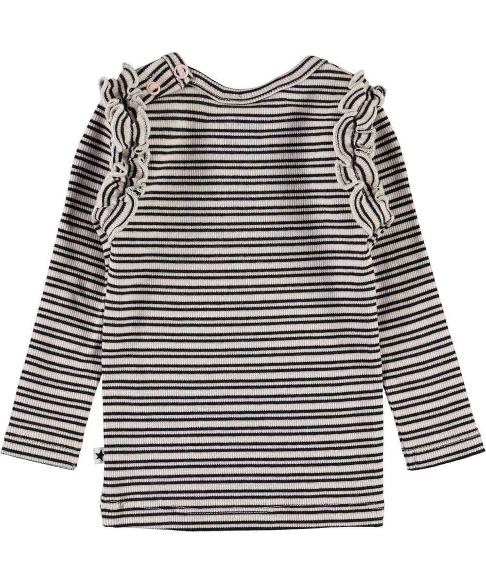 Emma - Blossom Black Stripe - Baby top in rib and stripes