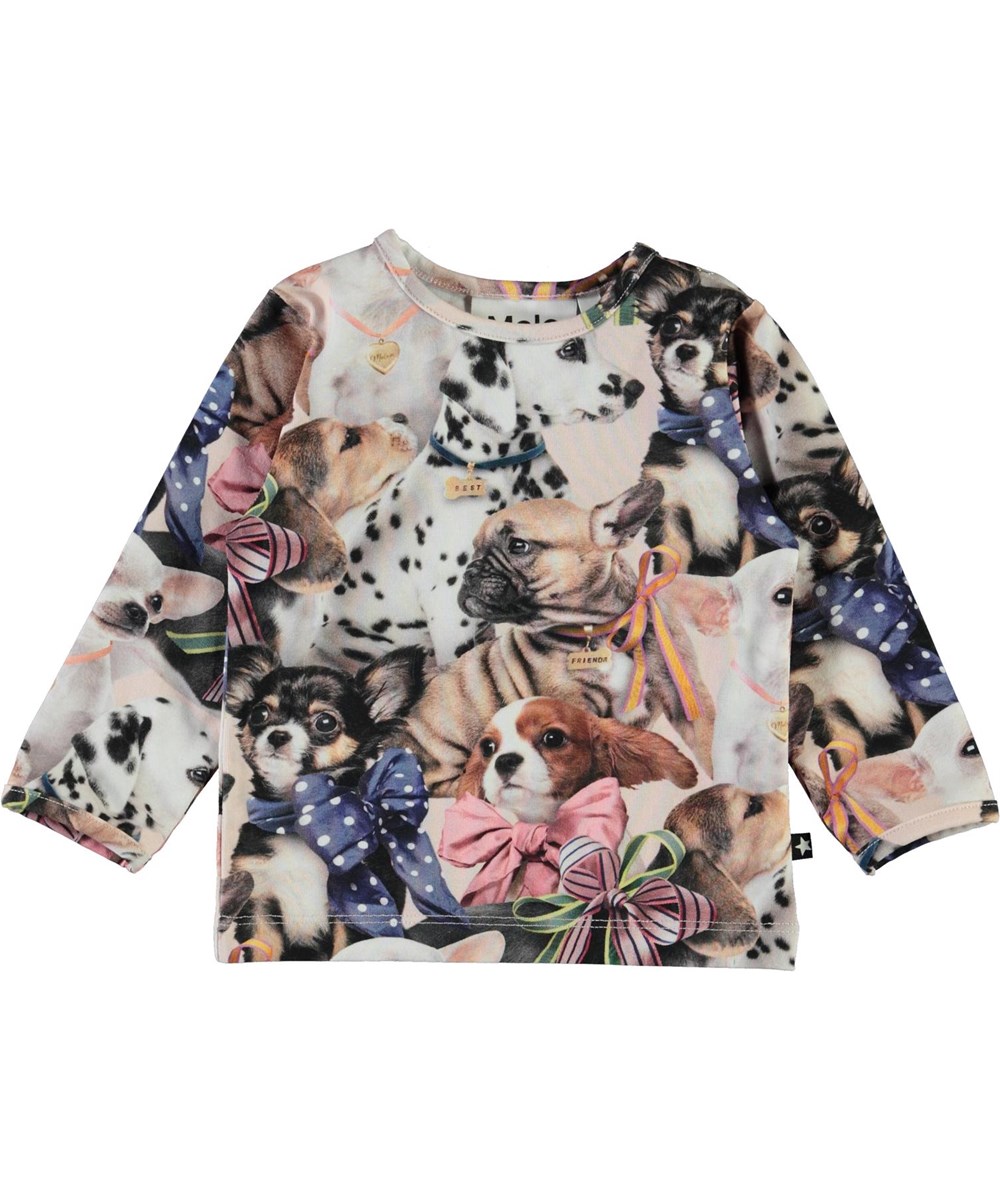 Eva -  Puppy Love - Organic baby top with dog print 