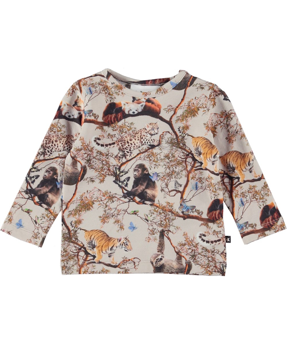 Eva - Cubs Harmony - Organic baby top with print of young animals 