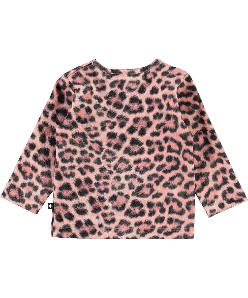 Eva - Rose Jaguar - Pink organic top leopard
