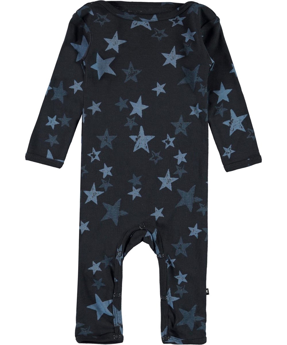 Fenez - Stars - Donkerblauwe biologische babypakje met steren