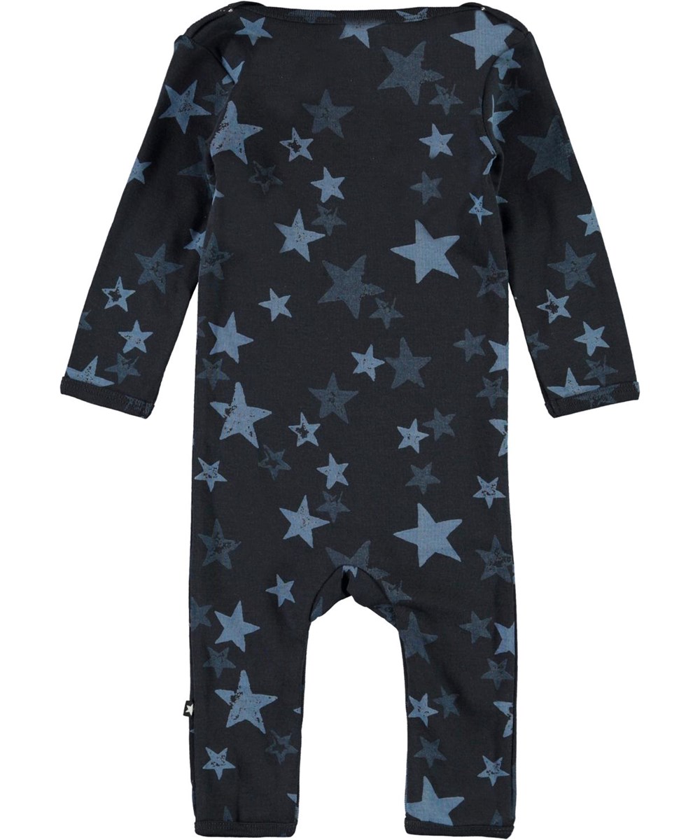 Fenez - Stars - Donkerblauwe biologische babypakje met steren