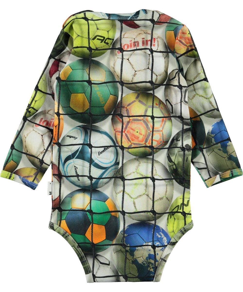 Field - Footballs - Biologische baby romper met voetballen