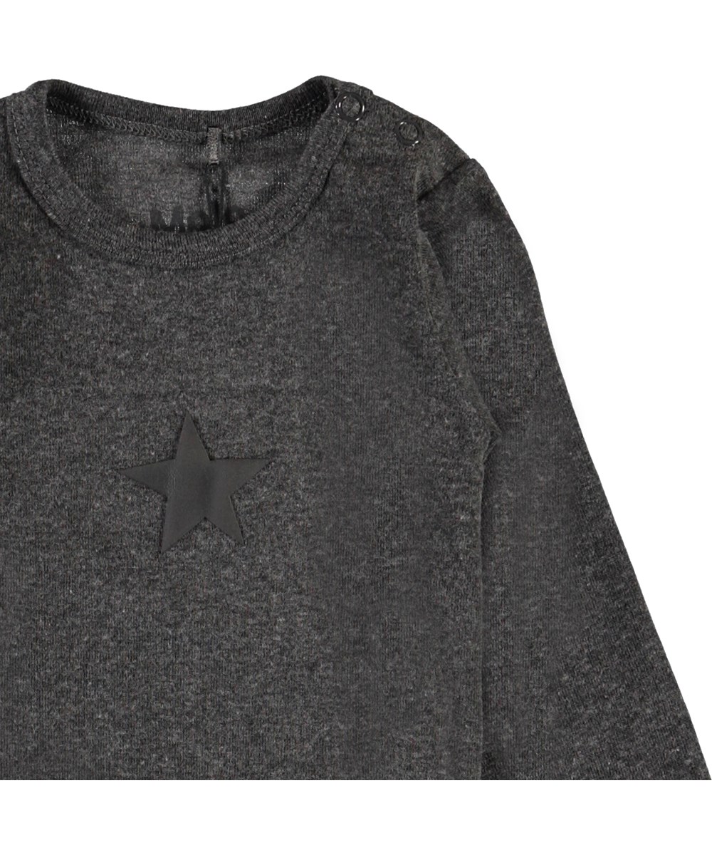 Foss - Medium Grey Melange - Biologische donkergrijze romper