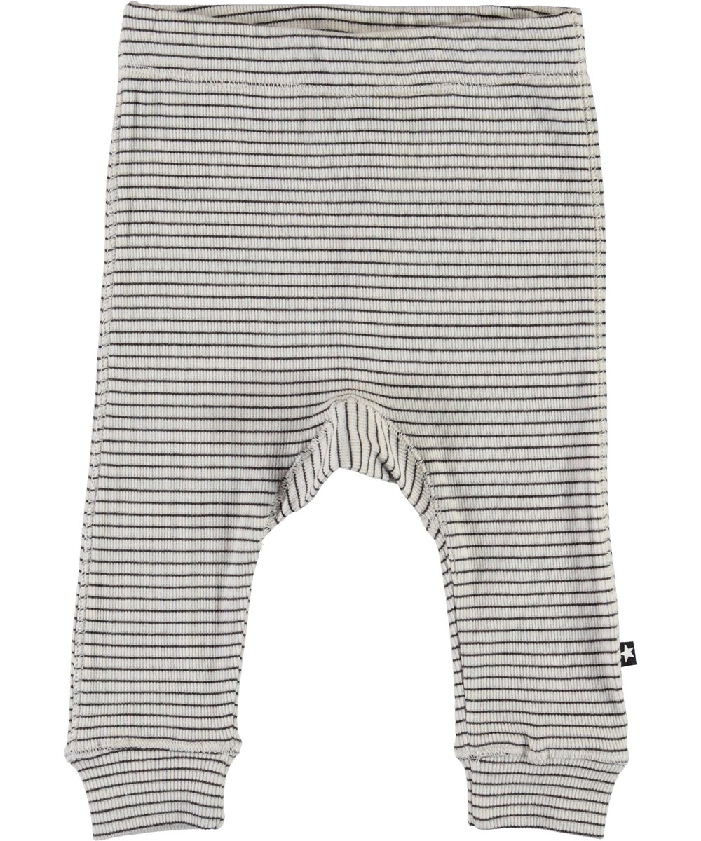 Seb - White Brown Stripe - Bruin gestreepte babybroek 
