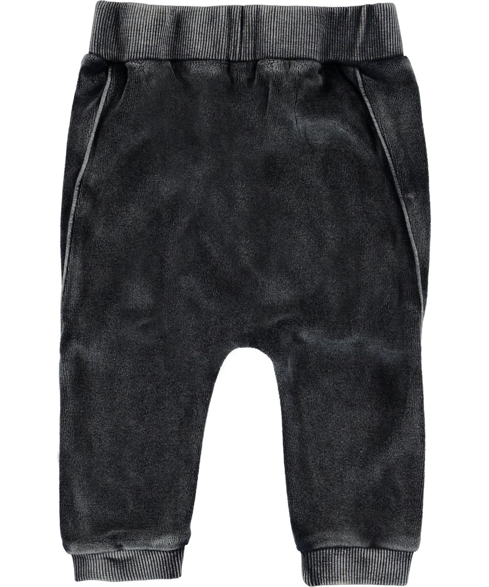 Sido - Carbon - Grijs fluwelen babybroek.