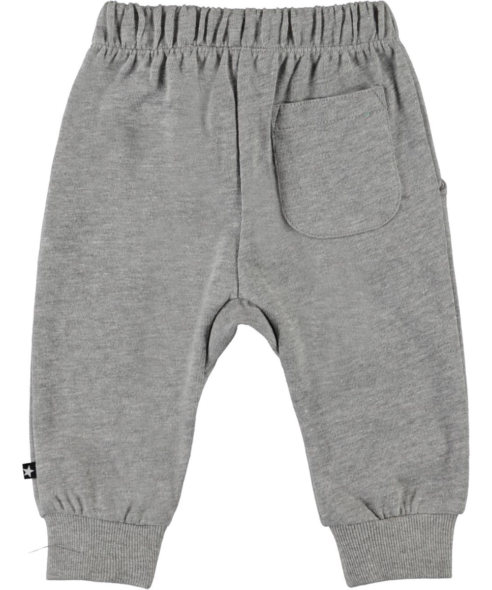 Simme - Grey Melange - Grijze biologische babybroek